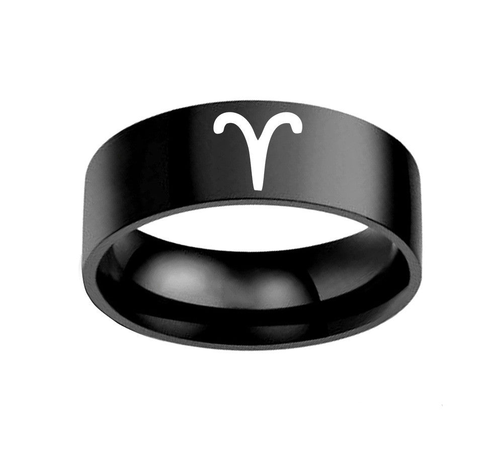 12 Constellation Stainless Steel Male And Female Rings