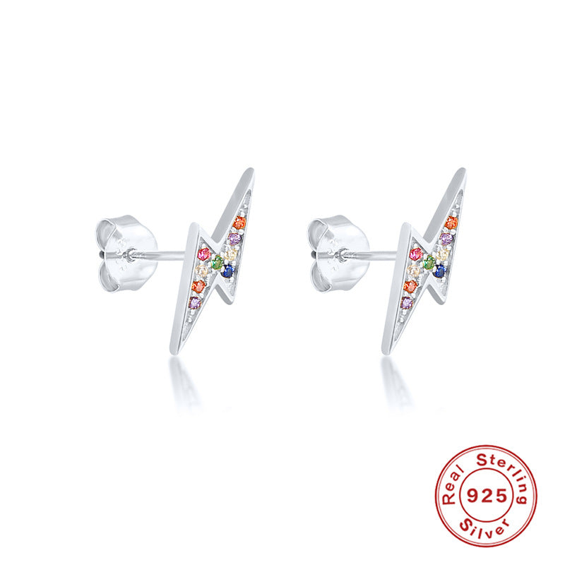 Zircon Ear Studs Geometric Design