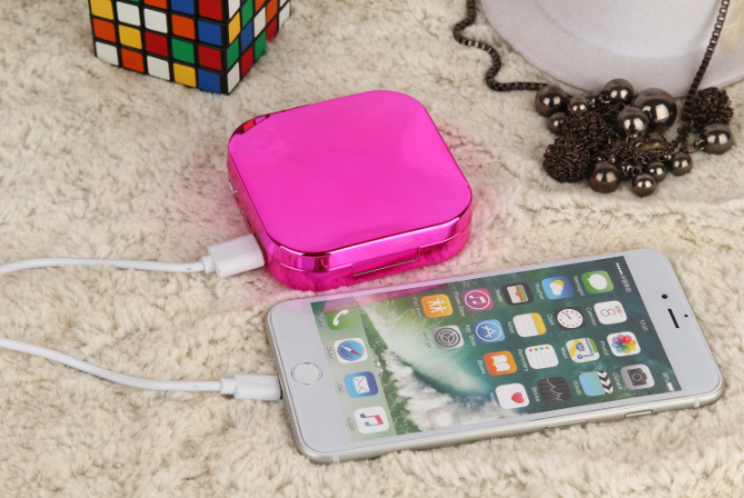 Cosmetic Case Mirror Mobile Power