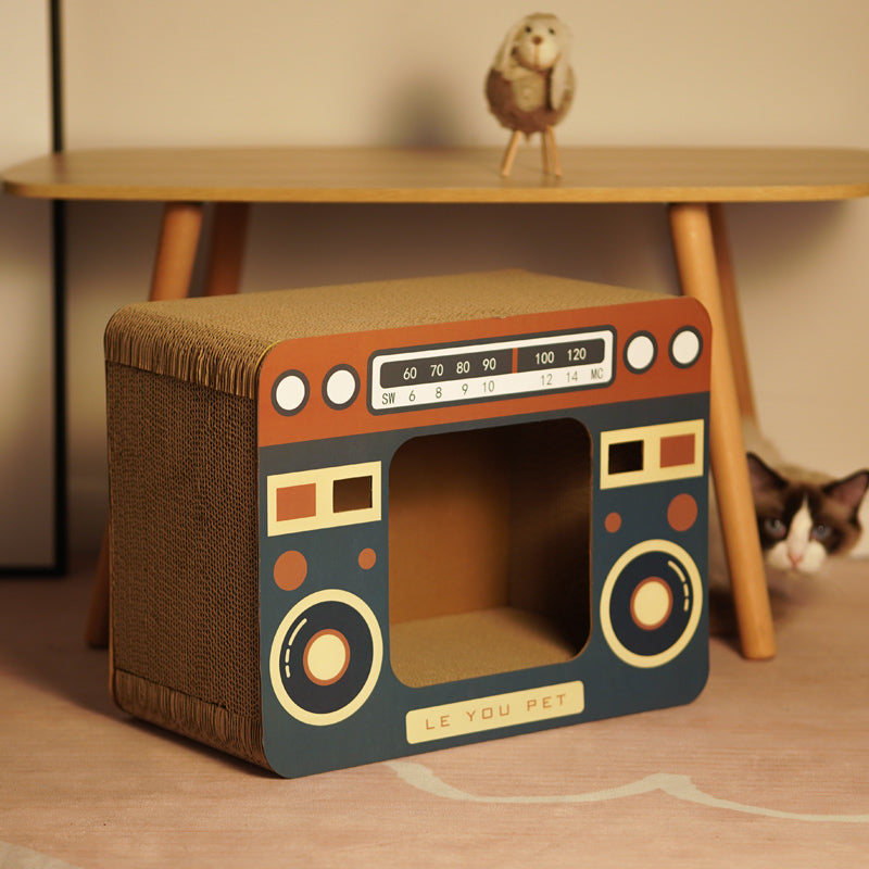 Radio Cat Scratcher and Litter Integrated