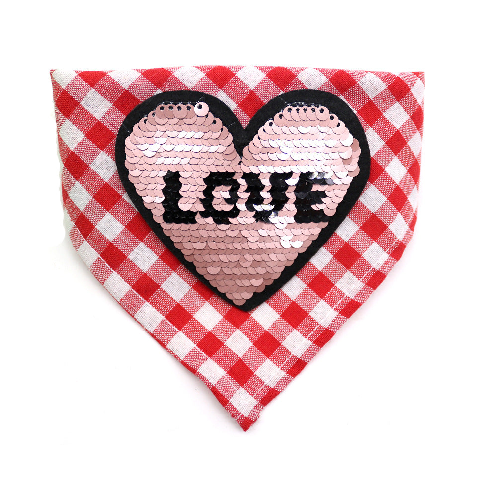 New Pet Dog Valentine's Day Triangle Towel